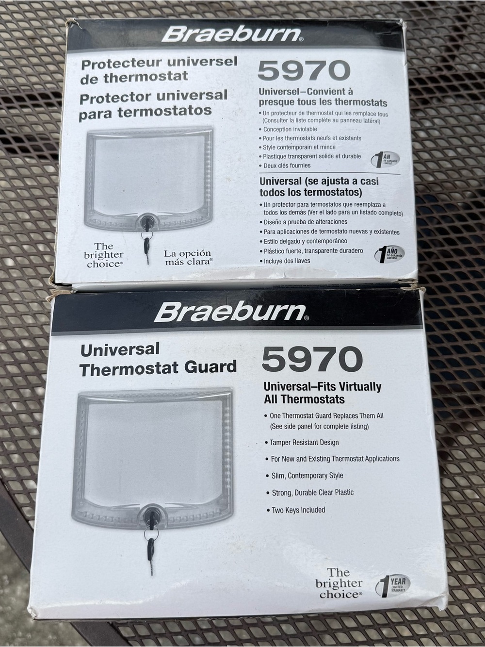 Braeburn 5970 Universal Thermostat Guard with Keyed Lock Lot Of 2 Bundle NEW